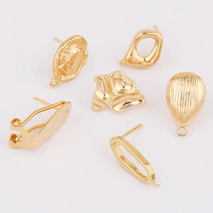 30Pcs Jewelry Accessories Earrings Stud Plating Part DIY Making
