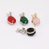 40Pcs Rhinestone Flower Shape Pendant for DIY Jewelry Making