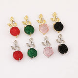 40Pcs Rhinestone Flower Shape Pendant for DIY Jewelry Making