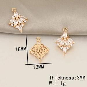 40Pcs CZ Flower Charms for Earring DIY Making