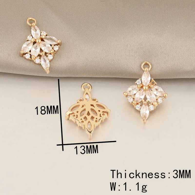 40Pcs CZ Flower Charms for Earring DIY Making