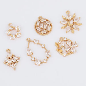 40Pcs CZ Flower Charms for Earring DIY Making