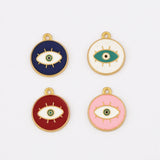 50Pcs Round Paint Effect Earrings Pendant 15*18MM