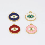 50Pcs Round Paint Effect Earrings Pendant 15*18MM