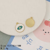 50Pcs Round Paint Effect Earrings Pendant 15*18MM