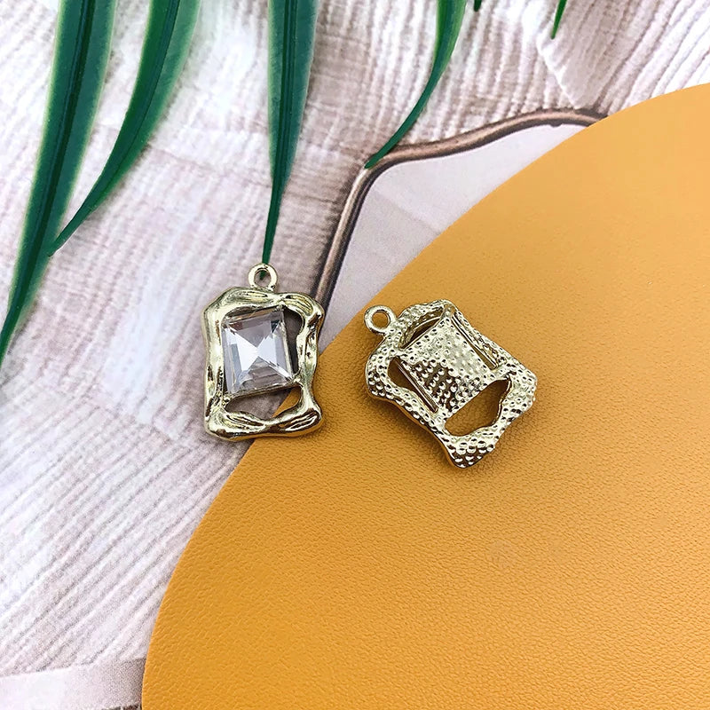 50Pcs Irregular Shape Rhinestone Earrings Pendant 16*22MM DIY Jewelry Making