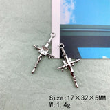 50Pcs Hand Made Cross Shape Earrings Pendant Alloy Effect