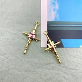 50Pcs Hand Made Cross Shape Earrings Pendant Alloy Effect