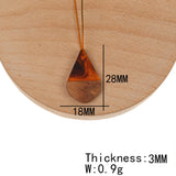50Pcs 18*28MM Waterdrop Shape Earring Findings Natural Wood Resin Pendant