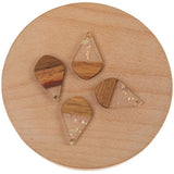 50Pcs 18*28MM Waterdrop Shape Earring Findings Natural Wood Resin Pendant