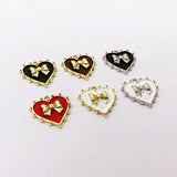 50Pcs Heart Shape Paint Effect Earrings Pendant DIY Jewelry Findings 18X19MM