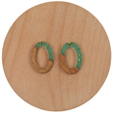 50Pcs Hand Made Oval Shape Wood Resin Charms Earring Findings Necklace Pendant