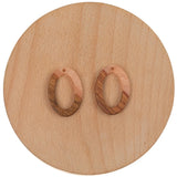 50Pcs Hand Made Oval Shape Wood Resin Charms Earring Findings Necklace Pendant