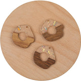 50Pcs 28*28MM Wood & Resin Jewelry Findings Components