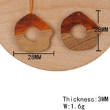 50Pcs 28*28MM Wood & Resin Jewelry Findings Components