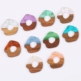 50Pcs 28*28MM Wood & Resin Jewelry Findings Components