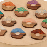 50Pcs 28*28MM Wood & Resin Jewelry Findings Components