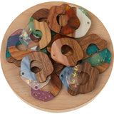 50Pcs 28*28MM Wood & Resin Jewelry Findings Components