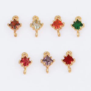 50Pcs CZ Charms Rhombus Shape Earrings Pendant DIY