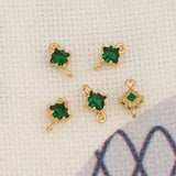 50Pcs CZ Charms Rhombus Shape Earrings Pendant DIY