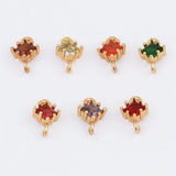 50Pcs CZ Charms Rhombus Shape Earrings Pendant DIY