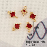 50Pcs CZ Charms Rhombus Shape Earrings Pendant DIY