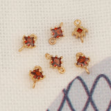 50Pcs CZ Charms Rhombus Shape Earrings Pendant DIY