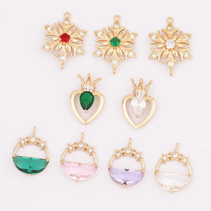 50Pcs CZ Charms Jewelry Accessories for DIY Making Earrings Necklace Pendants