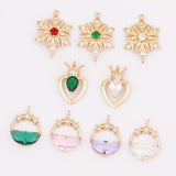 50Pcs CZ Charms Jewelry Accessories for DIY Making Earrings Necklace Pendants