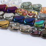 60pcs 17*18MM Square Shape Glass Beads Aurora Effect