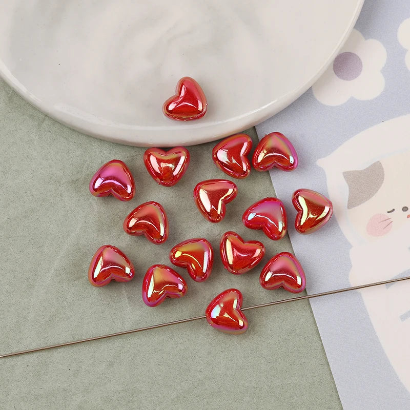 700Pcs Heart Shape Aurora Effect Bead for DIY Jewelry Making