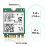 Wireless Card AX210NGW Dual Band 3000Mbps M.2 802.11Ax WiFi 6E Bluetooth 5.2
