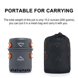 WIDESEA Camping Cookware Outdoor Cooking Set Tableware Rapid Heating Camping Pot