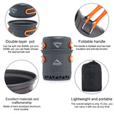 WIDESEA Camping Cookware Outdoor Cooking Set Tableware Rapid Heating Camping Pot