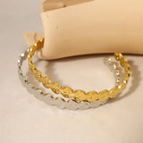 WILD & 18K Plated Corroded Texture Stainless Steel Cuff Bracelet for Women