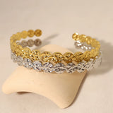 WILD & 18K Plated Corroded Texture Stainless Steel Cuff Bracelet for Women