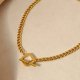 Punk OT Buckle Stainless Steel Choker Necklace