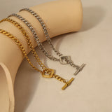 Punk OT Buckle Stainless Steel Choker Necklace