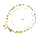 WILD Star Toggle Necklace for Women Stainless Steel Plated Thick Chain