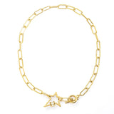 WILD Star Toggle Necklace for Women Stainless Steel Plated Thick Chain