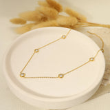 Stainless Steel Zircon Charm Necklace 18K Plated Wedding Jewelry