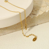 Stainless Steel Zircon Charm Necklace 18K Plated Wedding Jewelry