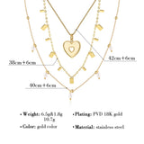 Stylish Stainless Steel Heart Pendant Necklace with Pearl Charms