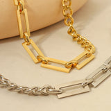 Geometric Splice Stainless Steel Necklace Punk Choker