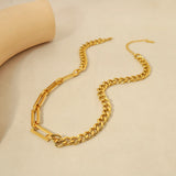 Geometric Splice Stainless Steel Necklace Punk Choker