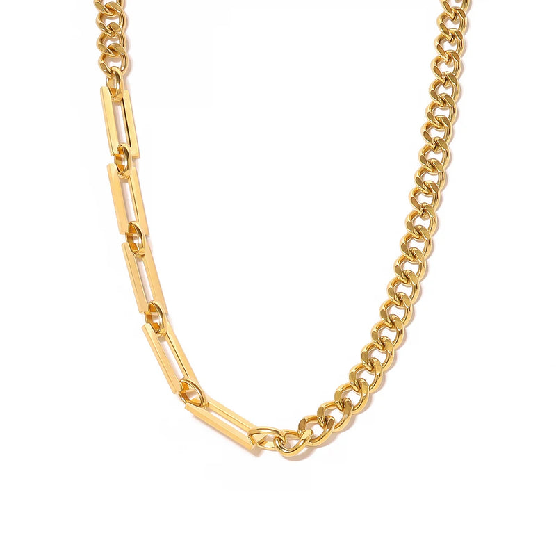 Geometric Splice Stainless Steel Necklace Punk Choker