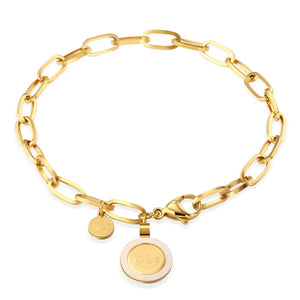 WILD & Punk Chain Bracelet for Women Stainless Steel Pendants Vintage Jewelry