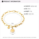 WILD & Punk Chain Bracelet for Women Stainless Steel Pendants Vintage Jewelry