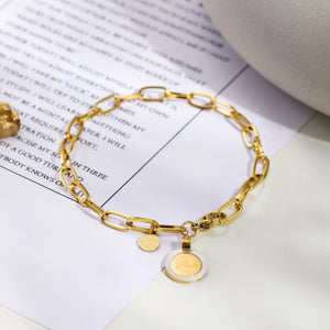 WILD & Punk Chain Bracelet for Women Stainless Steel Pendants Vintage Jewelry