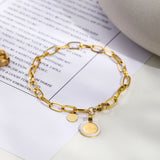 WILD & Punk Chain Bracelet for Women Stainless Steel Pendants Vintage Jewelry
